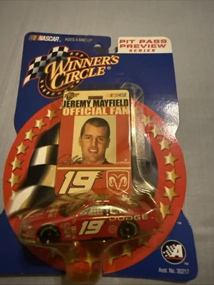2002 NASCAR Winners Circle Jeremy Mayfield #19 Pit Pass Preview 1:64 (K) - Image 1 of 3
