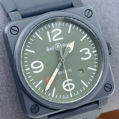 Bell & Ross Watch BR03 92-MIL-CE Ceramic Green MILITARY TYPE MT 42mm Automatic - Image 1 of 4