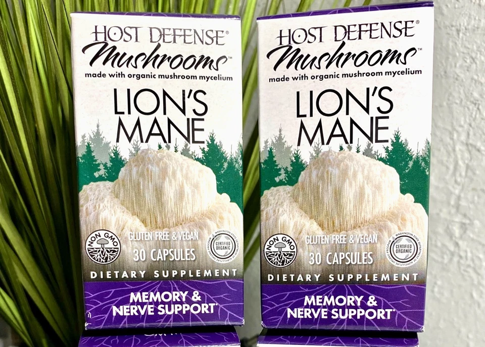 (4) Host Defense Mushrooms Lion's Mane cápsulas 30 ea/120 vitamina -- EXPIRA EM 2028 - Imagem 1 de 1