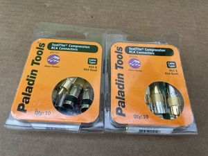 PALADIN SEALTITE RCA COMPRESSION CONNECTORS 20 QTY RG6 RG6 QUAD - Picture 1 of 2