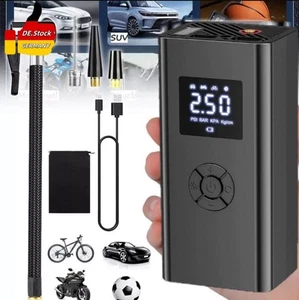 Tragbarer Digital Luftkompressor Auto Fahrrad Elektro Auto Pumpe Reifenpumpe - Bild 1 von 13