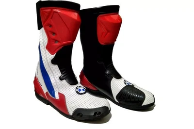 Botas de cuero de vaca BMW para motociclista carreras para hombre Foto 1 de 2