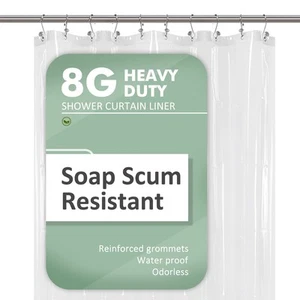 60x 72Inches Shower Curtain Liner with 6 Weighted Magnets Heavy Duty PEVA 10 Gro - Picture 1 of 7
