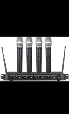 GTD Audio 4 Channel VHF Handheld Wireless Microphone System Mic (Brand New) 380H - Image 1 of 4