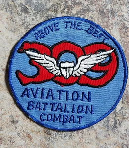 In Country Made USAF 309th Aviation Combat Battalion Patch on Green Cotton - Picture 1 of 2