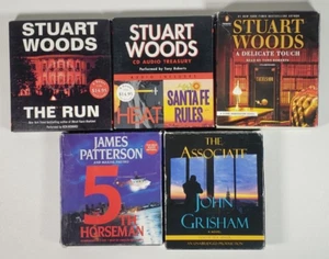 Audiobook CD Lot (5) Stuart Woods Grisham Patterson Novels Suspense Thriller - Foto 1 di 13