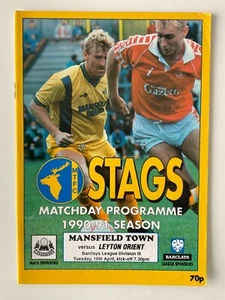 MANSFIELD TOWN V LEYTON ORIENT. 16TH APRIL 1991. DIVISION THREE. - Picture 1 of 1