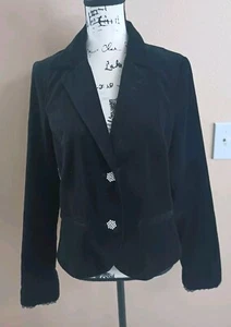 Blazer Old Navy Negro Terciopelo Botones Estrás Talla L - Imagen 1 de 13