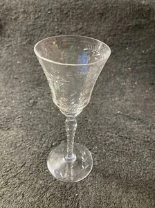 Patricia by Ransgil Sherry Glass 6.25” Floral 5 Petal Floral Vertical Lines - Picture 1 of 7