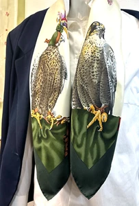 RARE VINTAGE HERMES Silk Scarf Chasse a Vol Carre 90 by Henri de Linares #y4973 - Picture 1 of 10