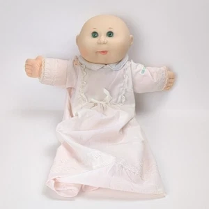 Mattel 1st Edition Cabbage Patch Doll 13" Bald Soft Body Green Eyes Baby Signed - Picture 1 of 24