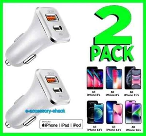 2 PACK Car Charger PD USB-C For Samsung Galaxy S23 S22 S21 S20 A14 A23 A34 A54 - Picture 1 of 3