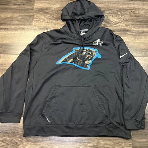 Carolina Panthers Sweatshirt Mens XXL 50th Super bowl NIKE Therma-Fit Cover