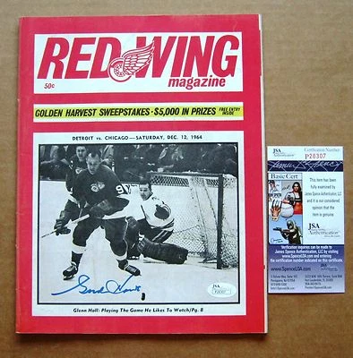 Gordie Howe Signed Vintage Detroit Red Wings Program 1964 Vs Chicago - JSA COA - Image 1 of 3