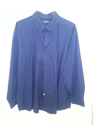 Camisa de vestir de manga larga para hombre John Ashford talla XXL 100 % algodón azul oscuro  Foto 1 de 3