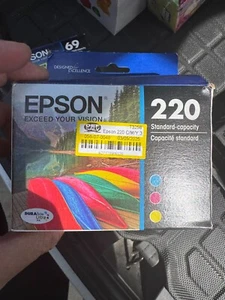Epson T220520 Cyan Magenta Yellow Ink Cartridge Genuine 220 expire 2027 - Photo 1/2