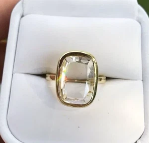 2.0 CT Rectangle Portrait Cut Moissanite Engagement Bezel Set Ring Unique Gifts - Picture 1 of 5