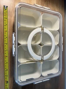 8 Compartment Snackle Box Container, Divided Serving Tray with Lid and Handle, - Picture 1 of 5
