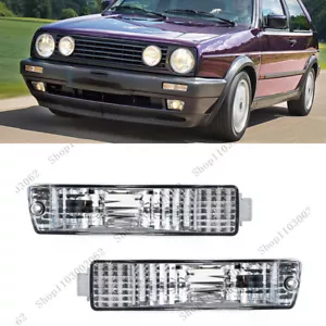 2pcs Bumper Turn Signal Indicator Light For VW Golf 2 MK2 Jetta 2 MK2 1980-1992 - Picture 1 of 11