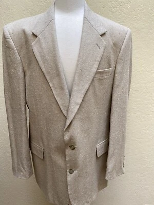 Chaqueta Blazer Abrigo Deportivo Barrington Para Hombre Tejido Crema Seda Tweed 44L Foto 1 de 4