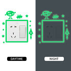 3pcs Cute Cartoon Bedroom Glow In The Dark Switch Sticker Removable Home Decor