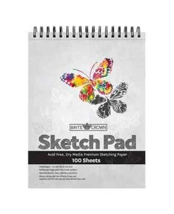 9 X 12 Inches Sketch Book, Top Spiral Bound Sketch Pad, 1 Pack 100-Sheets - Picture 1 of 10