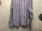 Marksspencer tailored longsleeve double cuff non-iron multi striped shirt c 46
