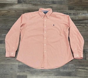 Polo Ralph Lauren Herren Custom Fit Hemd mit Knopfleiste XL Orange Weiß Gingham Ostern - Bild 1 von 3