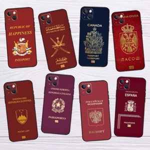 Case For iPhone 15 Pro Max 14 13 12 Mini XS XR 8 7 Passport Pattern Phone Cover - Picture 1 of 22