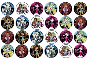 48 x 3cm Monster High Fairy Cup Cake Toppers Edible Rice Wafer Paper - Picture 1 of 2
