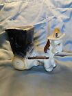 1940’s - 50’s Shawnee Pottery USA 709 Horse Mule In Hat Cart Sad Eyes Planter