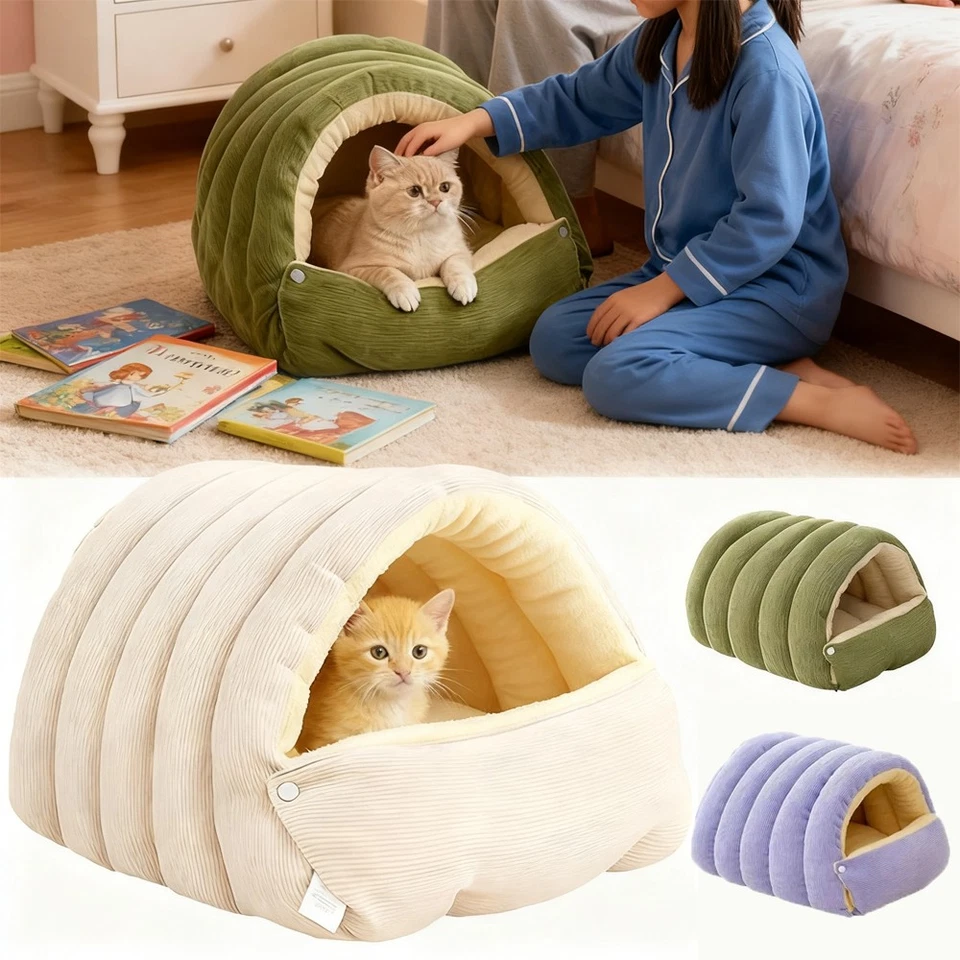 Cat Cave Winter Warm Plush Bed Enclosed Soft Warm Pet Cave For Cat Dog - Image 1 of 4