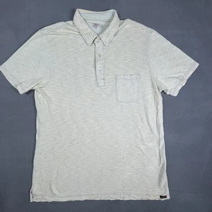 Faherty Polo Shirt Mens Large Stripe Short Sleeve Button Collared Pocket Casual - Picture 1 of 17