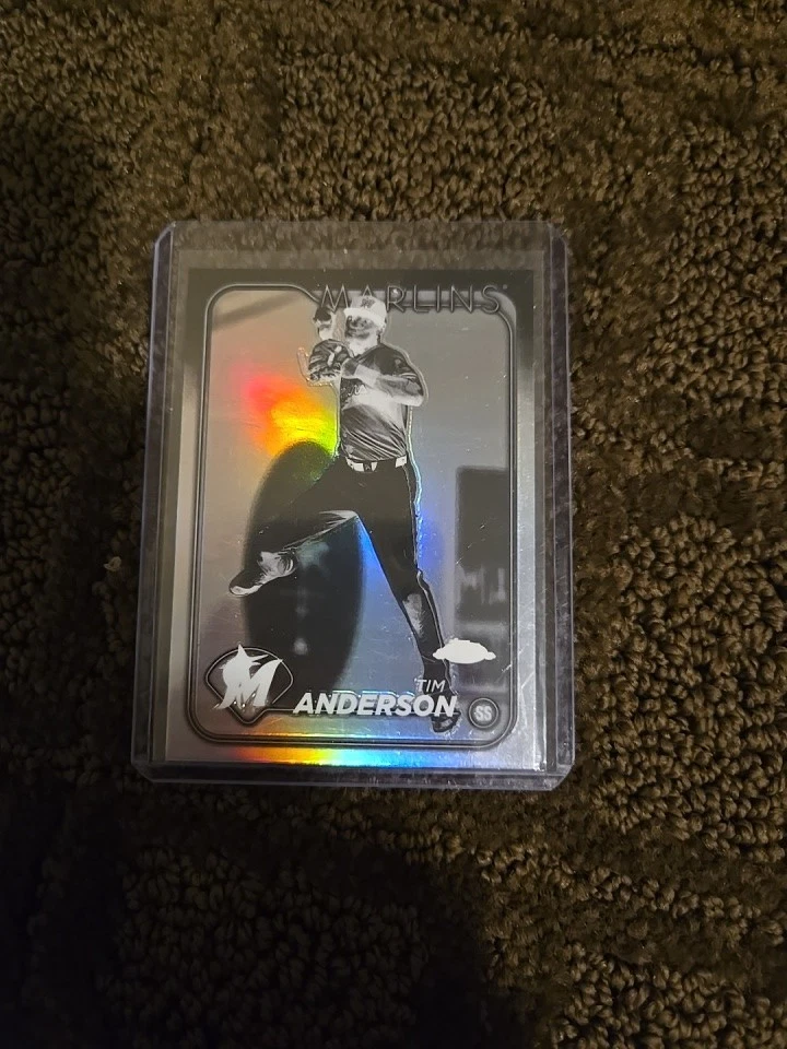 2024 Topps cromo Tim Anderson refractor negativo Sp Miami Marlins Foto 1 de 1