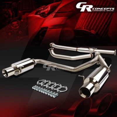 4" DUAL ROLLED MUFFLER TIP CATBACK EXHAUST SYSTEM FOR 07-08 TIBURON 2.7L V6 GK - Image 1 of 4