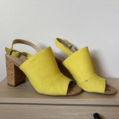 Jessica Simpson Toriah verde neón gamuza mirilla corcho bloque talla 10 Foto 1 de 4