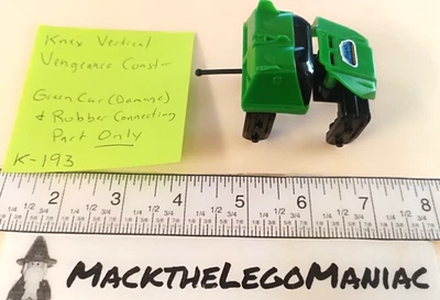 Knex Vertical Vengeance Coaster Green Car & Rubber Car Connector Parts Only - Image 1 of 4