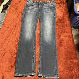 Rock Revival Jeans Damen 27 blau Jessie Straight Kontrastnähte Pattentaschen - Bild 1 von 8