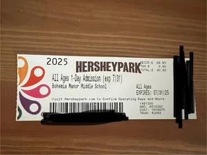 HERSHEY PARK PA TICKETS !! Expires At End Of July! Must Use In July! - Picture 1 of 1
