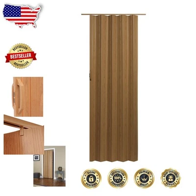 Spectrum Oak Folding Door 24-36x80" Vinyl Accordion Style, Easy Install - Image 1 of 4