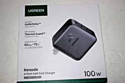 UGREEN CD226 NEXODE 4-ПОРТ GAN БЫСТРОЕ ЗАРЯДНОЕ УСТРОЙСТВО 100 Вт USB-C - Изображение 1 из 4