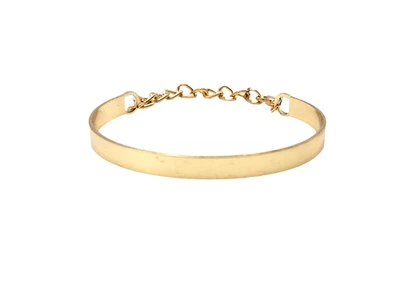 Brazalete Brazalete Brazalete Cadena Ajustable Tono Dorado Plano Ovalado 7" Moda Disfraz Usado en Excelente Condición Foto 1 de 4