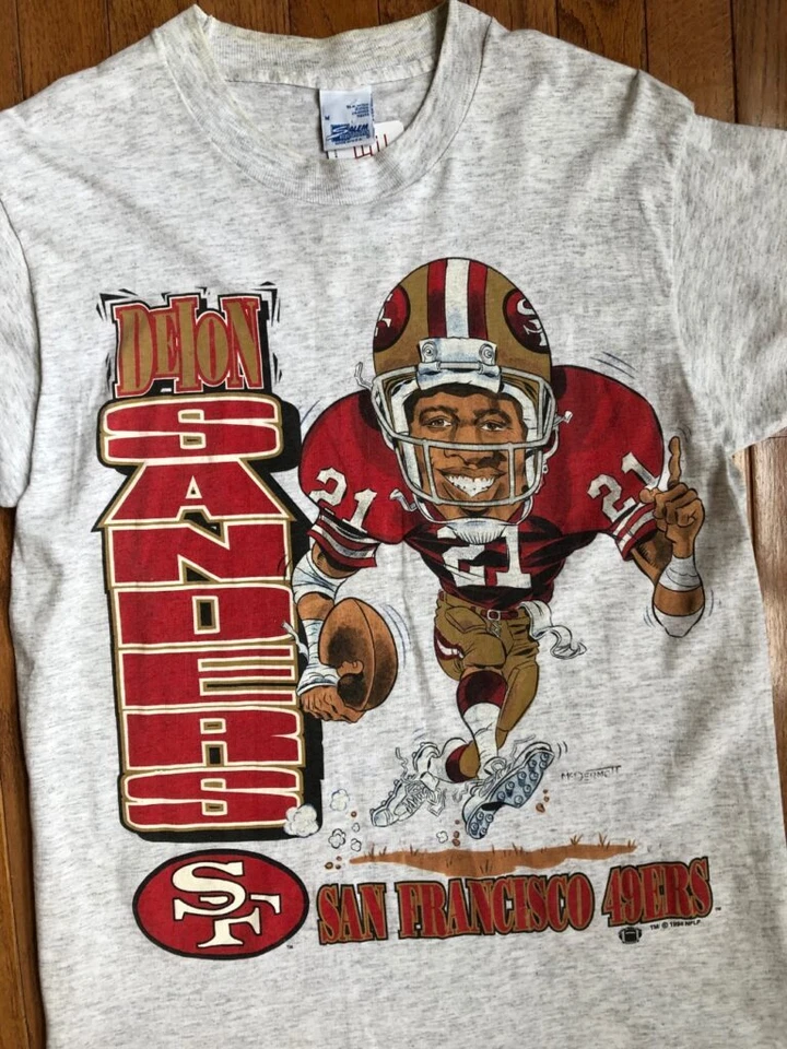 Camiseta básica caricatura Deion Sanders San Francisco 49ers 1994 HN1946 Foto 1 de 1