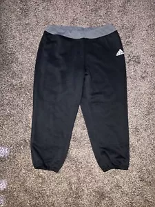 Adidas Baseball Softball Fitted Pants Capri Black SIZE 32/ 34 Medium Pull Up - Picture 1 of 8