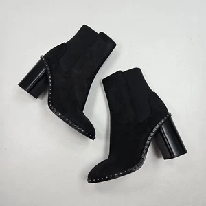 rag & bone Romi Studded Black Suede Chelsea Boots Women's Size 8 38 $595 EUC - Picture 1 of 8