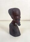 Buste vintage en fer sculpté à la main en bois homme africain sculpture tête en bois