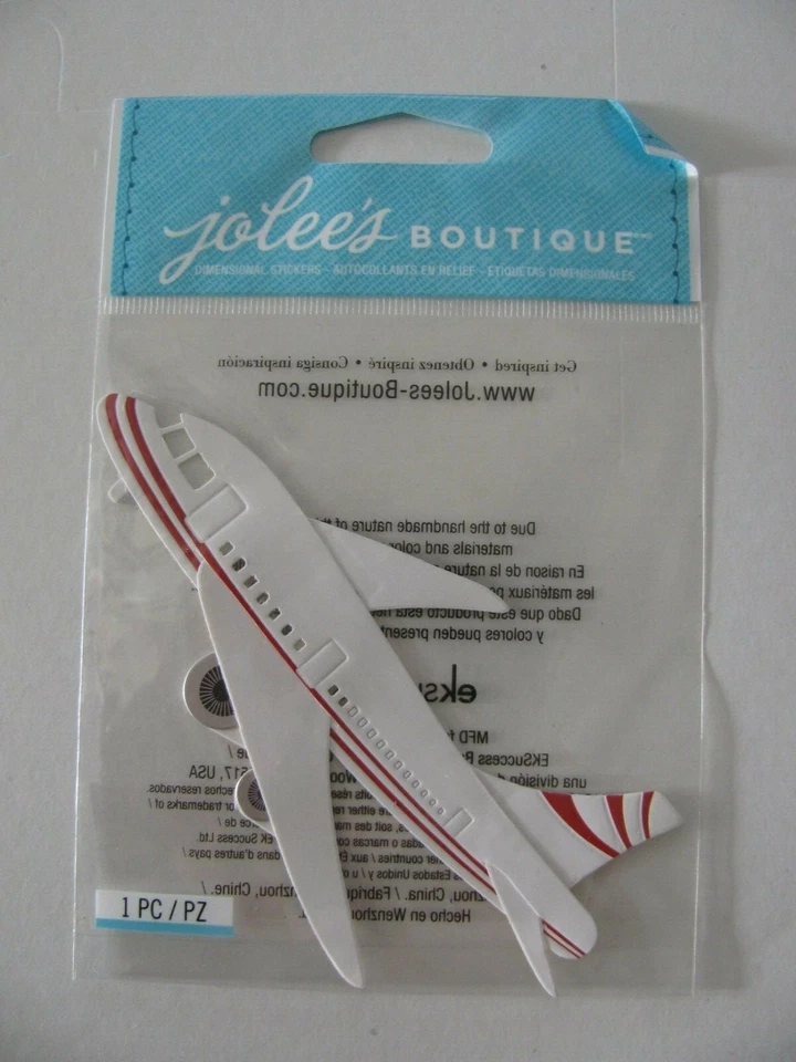 Pegatinas dimensionales Jolee's Boutique AVIÓN 1 pieza NOS Foto 1 de 1