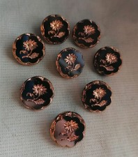 ANTIQUE CZECH GLASS BUTTONS - VINTAGE - ART-DECO - 1920´s-1930´s (8pcs) - E072
