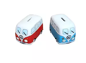 Kombi Van Retro Bus Money Box Vintage Campervan Ceramic Piggy Bank Xmas Gift New - Picture 1 of 5