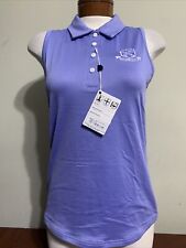 Footjoy Sleeveless Rib Ladies Medium or Large Violet Golf Polo 29670 NEW w logo